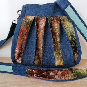 Sac évasé couleurs automne vert-marron